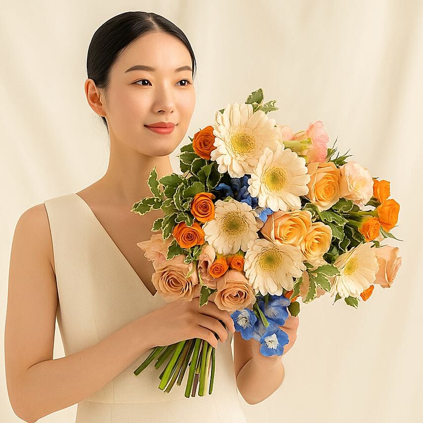 Pastel Beauty Flower Bouquet: Rose Bouquets